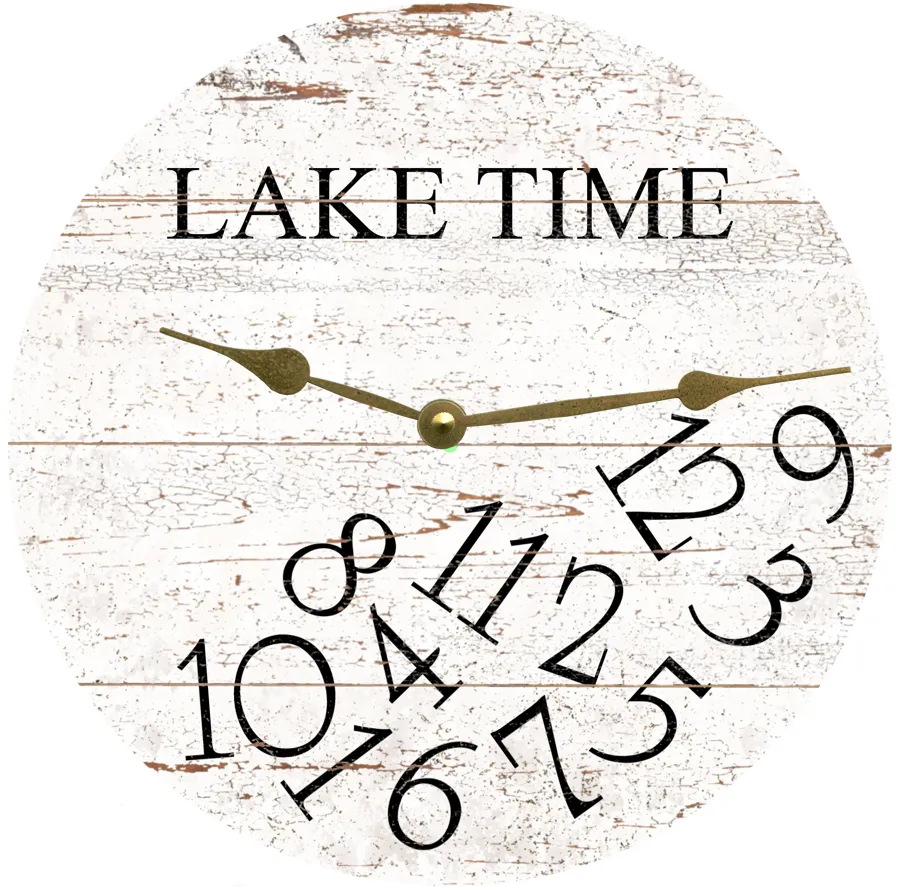 White LAKE TIME Clock- White Whatever Lake Time Clock