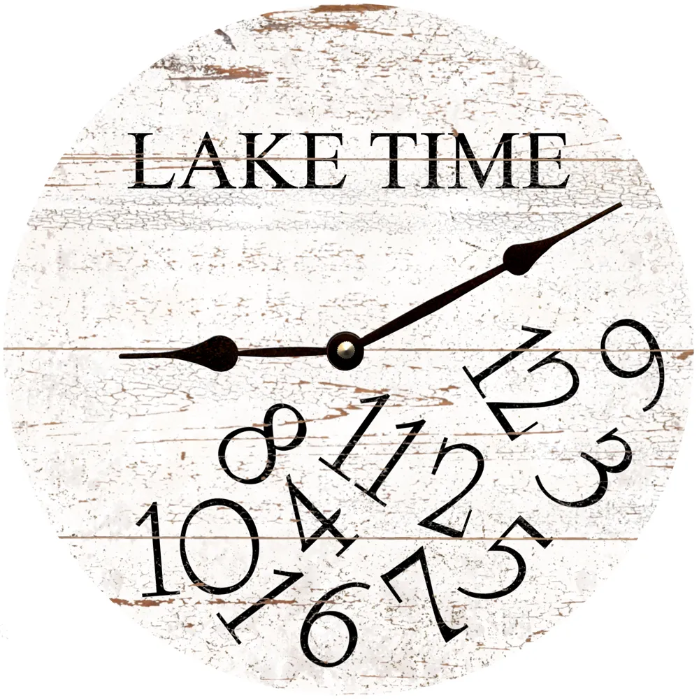 White LAKE TIME Clock- White Whatever Lake Time Clock