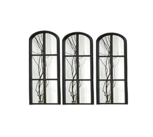 WILDWOOD Wooden Rectangle Mirrors for Wall-Mounted Mirrors Decorative Mirror for Bathroom, Bedroom, Living Room or Entryway (36"x36")(Black)